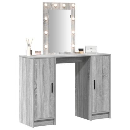 Schminktisch mit Speicher Grau 102 x 33 x 135 cm Holzwerkstoff