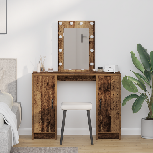 Schminktisch mit Speicher Braun 102 x 33 x 135 cm Holzwerkstoff