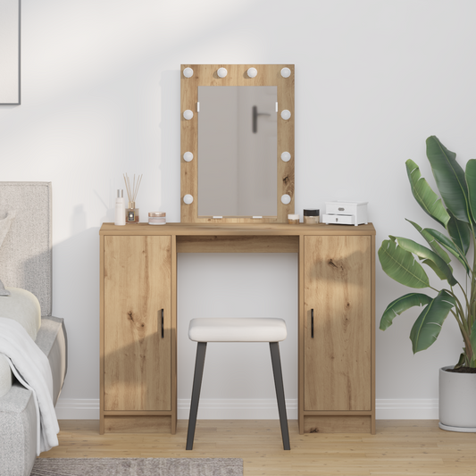 Schminktisch mit Speicher Braun 102 x 33 x 135 cm Holzwerkstoff