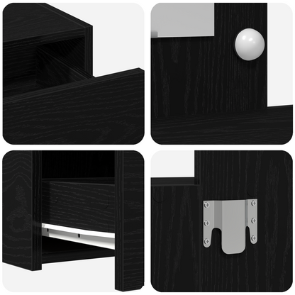 Schminktisch mit Speicher Schwarz 83 x 40 x 70 cm Holzwerkstoff