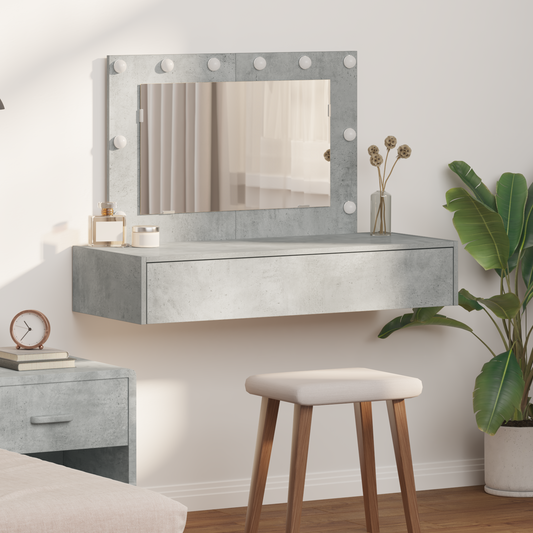 Schminktisch mit Schubladen Grau 100 x 40 x 70 cm Holzwerkstoff