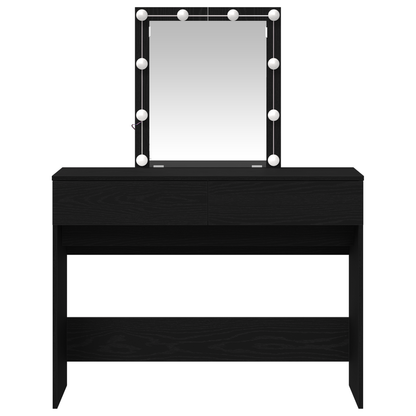 Schminktisch Schwarz Eichen-Optik 100 x 40 x 130 cm