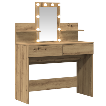 Schminktisch Eiche handwerklich 100 x 40 x 130 cm Holzwerkstoff