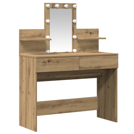 Schminktisch Eiche handwerklich 100 x 40 x 130 cm Holzwerkstoff