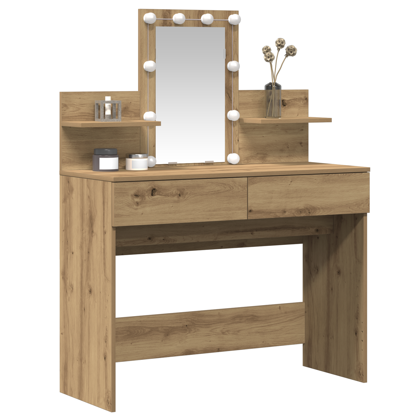 Schminktisch Eiche handwerklich 100 x 40 x 130 cm Holzwerkstoff