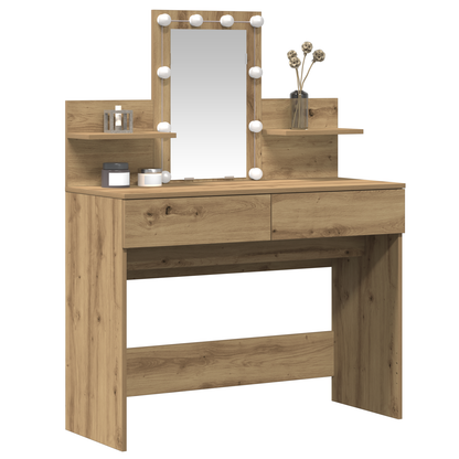 Schminktisch Eiche handwerklich 100 x 40 x 130 cm Holzwerkstoff