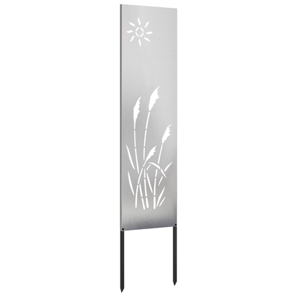 Garten Sichtschutz-Leinwand Silber 32 x 140 cm Edelstahl