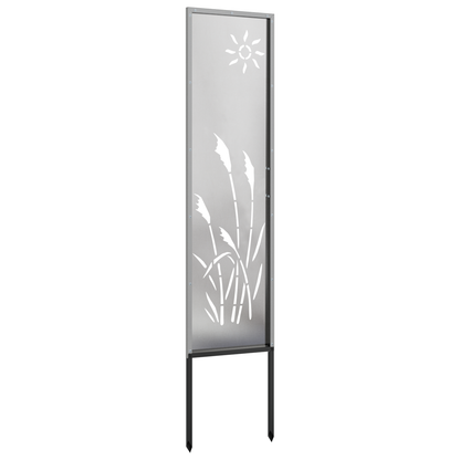 Garten Sichtschutz-Leinwand Silber 32 x 140 cm Edelstahl