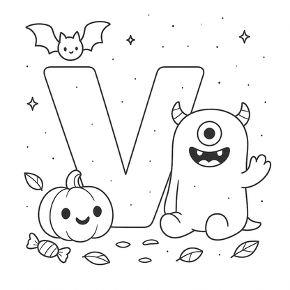 ABC Halloween zum ausmalen