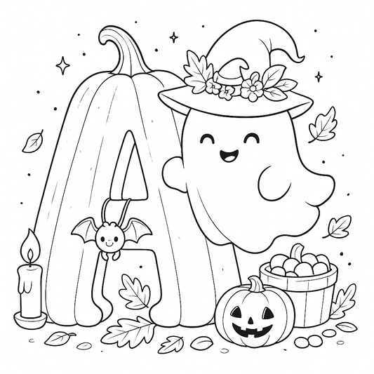 ABC Halloween zum ausmalen