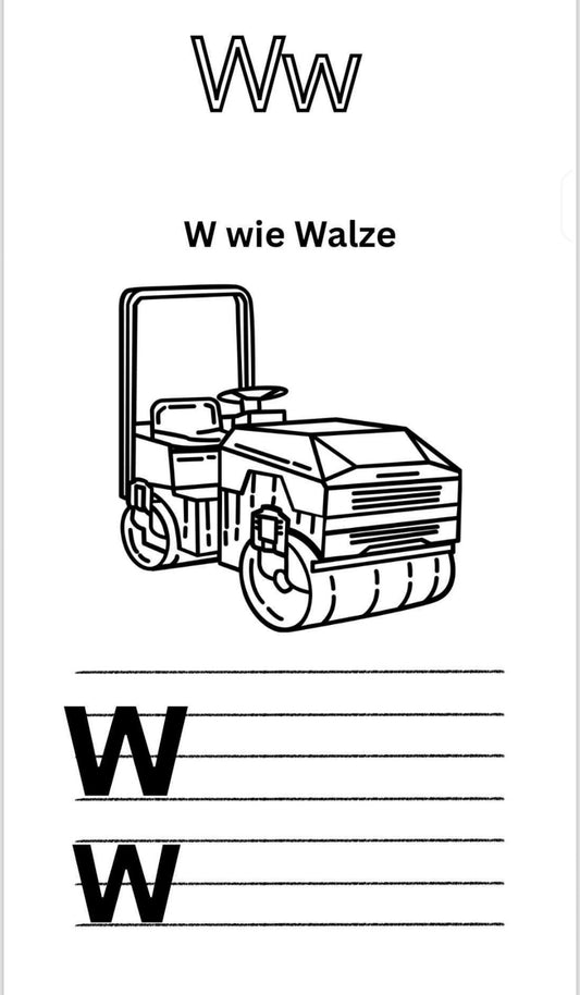 ABC-Baustelle-Set – Buchstaben lernen mit Baustelle Begriffe| Deutsch | Druckvorlage für Kinder