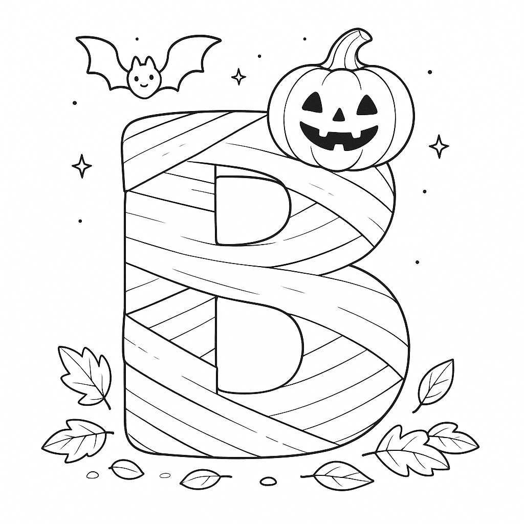ABC Halloween zum ausmalen