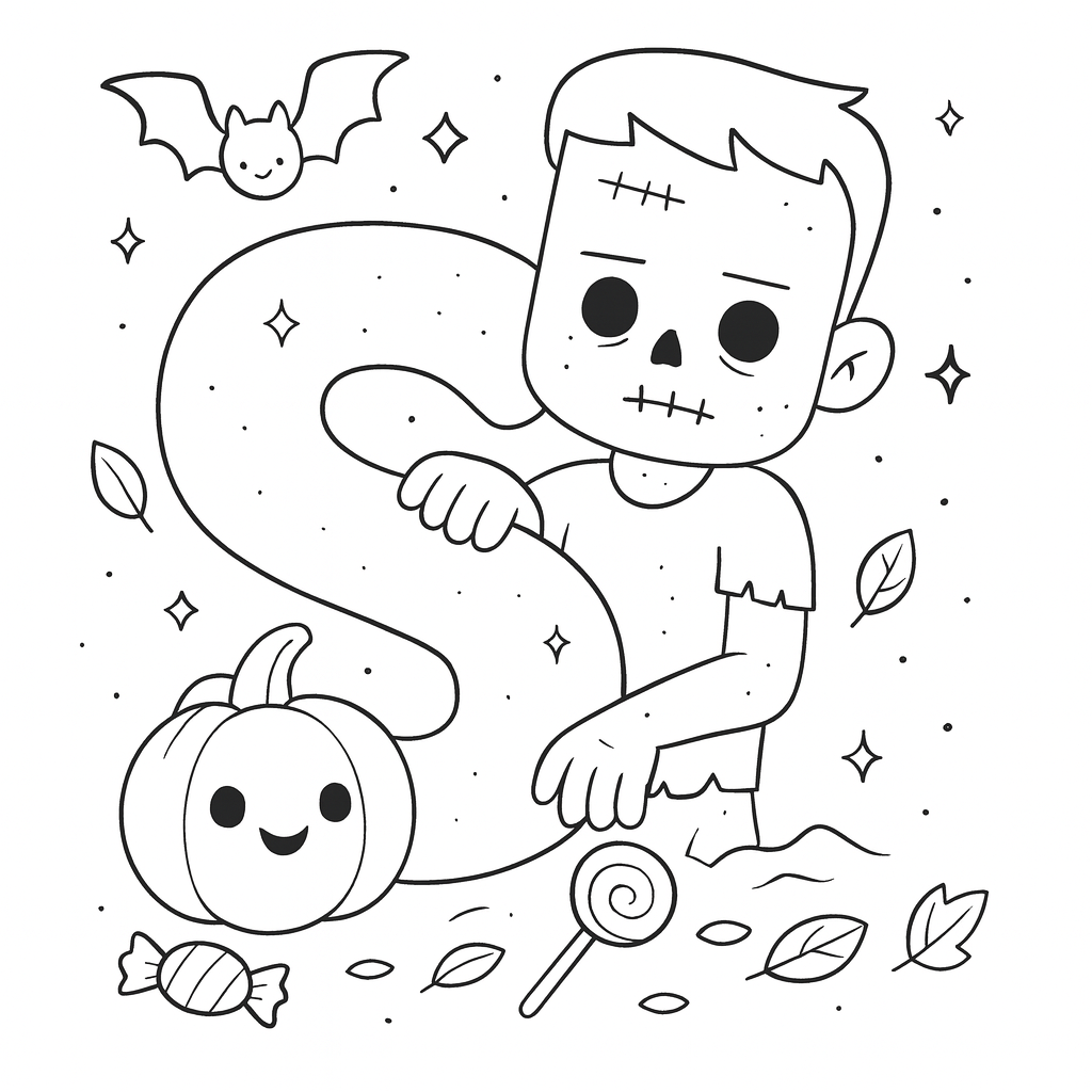 ABC Halloween zum ausmalen