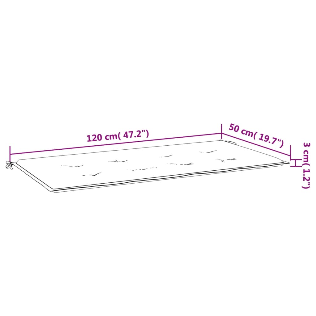 Gartenbank-Auflage Anthrazit 120x50x4 cm Oxford-Gewebe