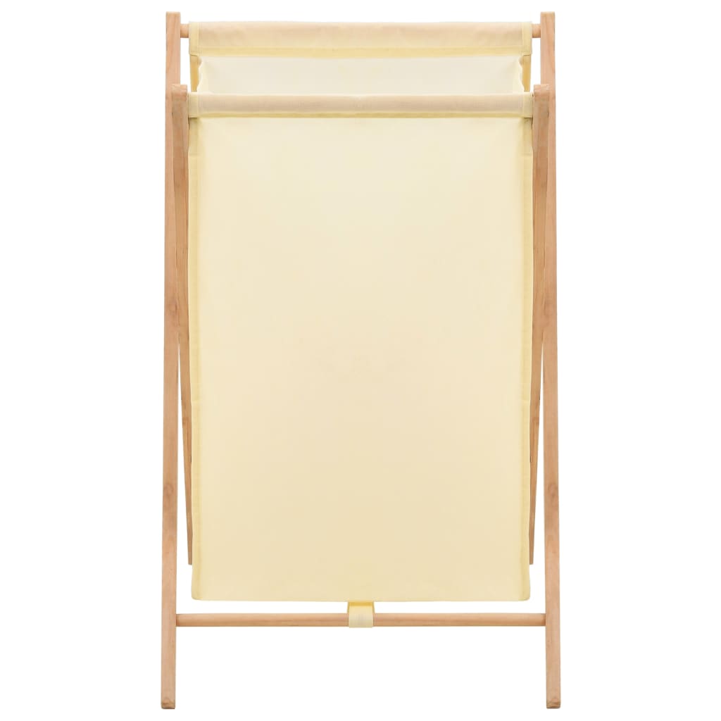 Wäschekorb Zedernholz und Stoff Beige 42x41x64 cm