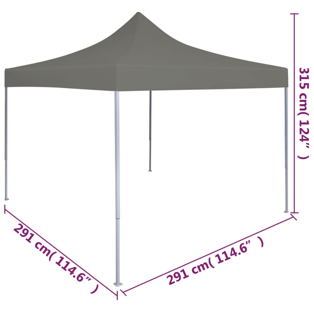 Faltzelt Partyzelt Pop-Up 3 x 3 m Anthrazit