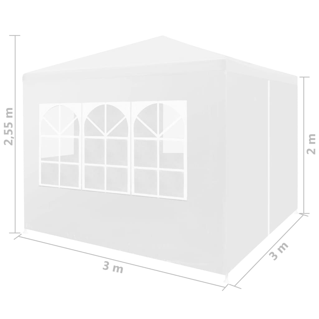 Partyzelt 3x3 m Weiß