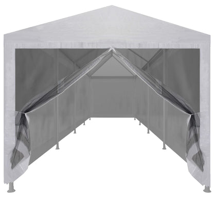 Partyzelt mit 10 Mesh-Seitenwänden 12 x 3 m