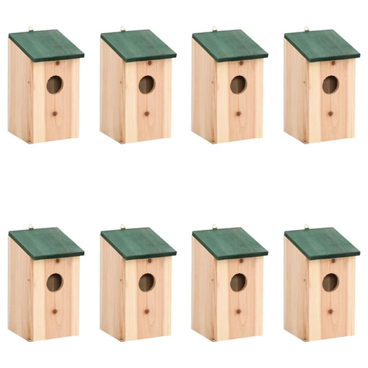 Vogelhäuser 8 Stk. Holz 12x12x22 cm