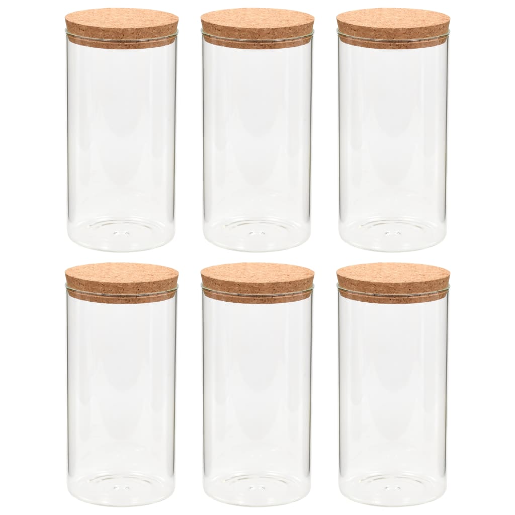 Vorratsgläser mit Korkdeckel 6 Stk. 1400 ml