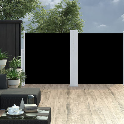 Ausziehbare Seitenmarkise Schwarz 100 x 600 cm