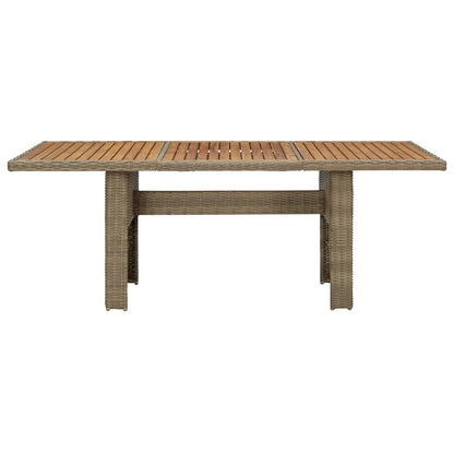 Garten-Esstisch Braun 200x100x74 cm Poly Rattan