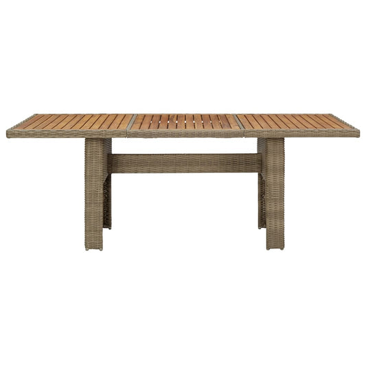 Garten-Esstisch Braun 200x100x74 cm Poly Rattan
