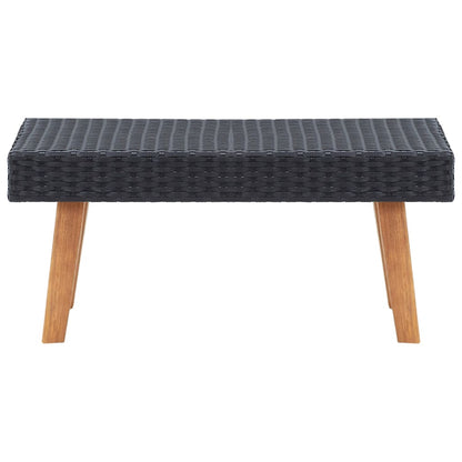 Garten-Couchtisch Poly Rattan Schwarz