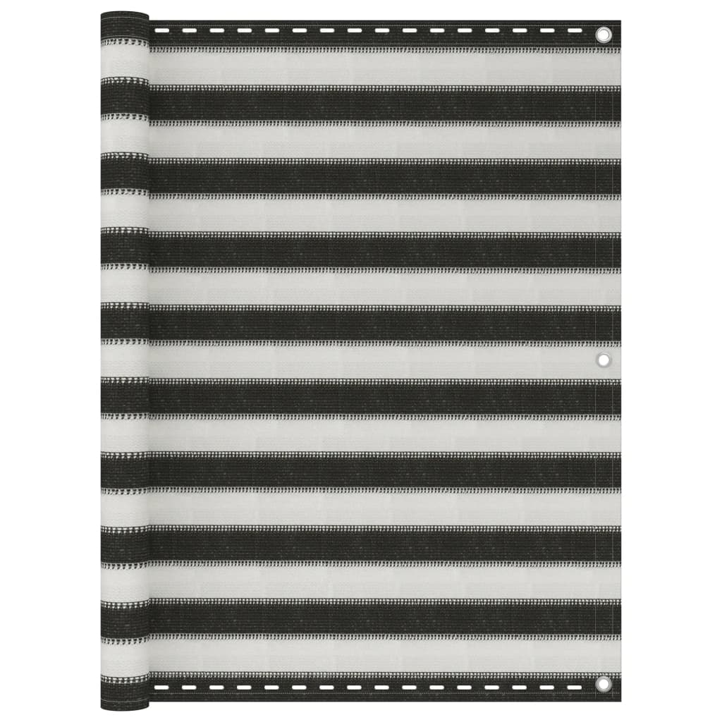 Balkon-Sichtschutz HDPE 120x400 cm Anthrazit und Weiß