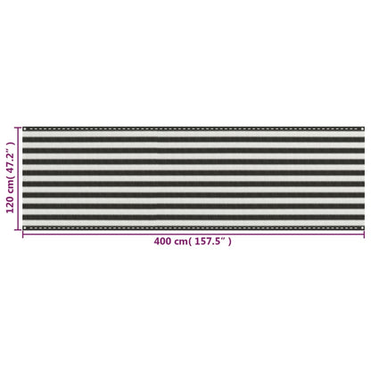 Balkon-Sichtschutz HDPE 120x400 cm Anthrazit und Weiß