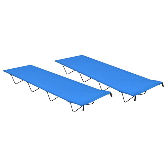 Campingbetten 2 Stk. 180x60x19 cm Oxford-Gewebe und Stahl Blau