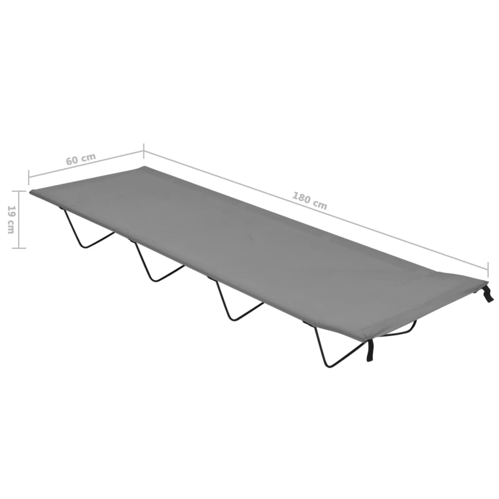 Campingbetten 2 Stk. 180x60x19 cm Oxford-Gewebe und Stahl Grau