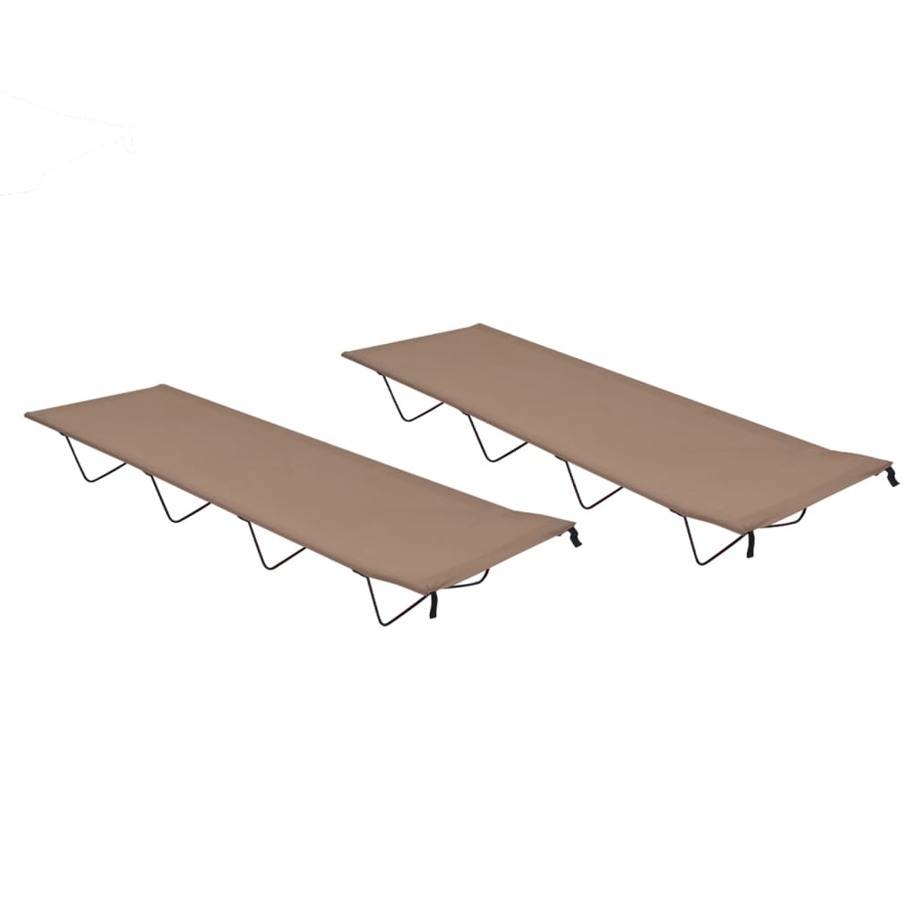 Campingbetten 2 Stk. 180x60x19 cm Oxford-Gewebe und Stahl Taupe