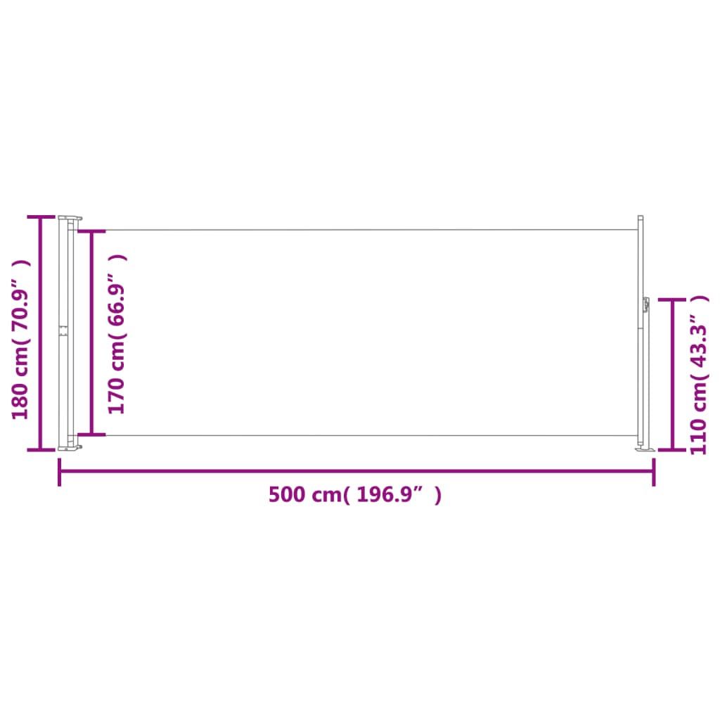 Seitenmarkise Ausziehbar 180x500 cm Blau