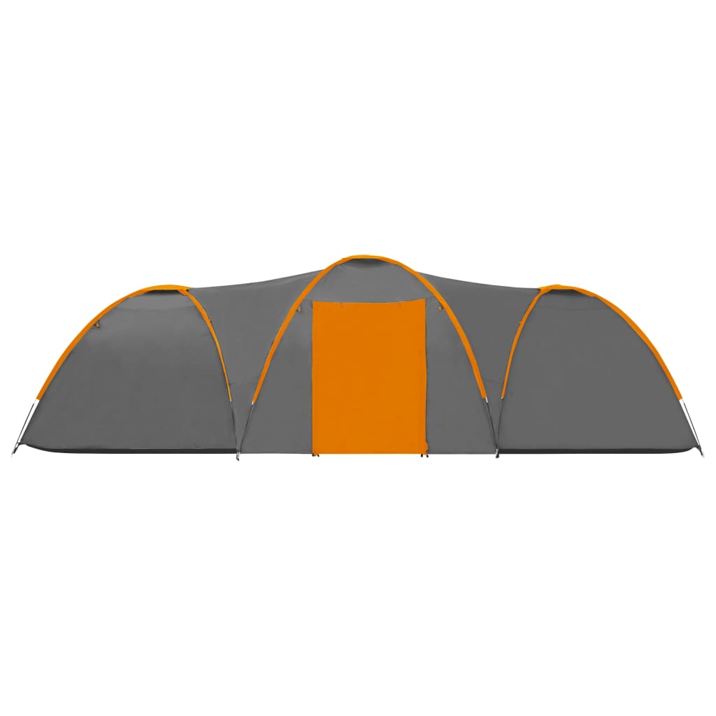 Camping-Zelt Iglu 650x240x190 cm 8 Personen Grau und Orange