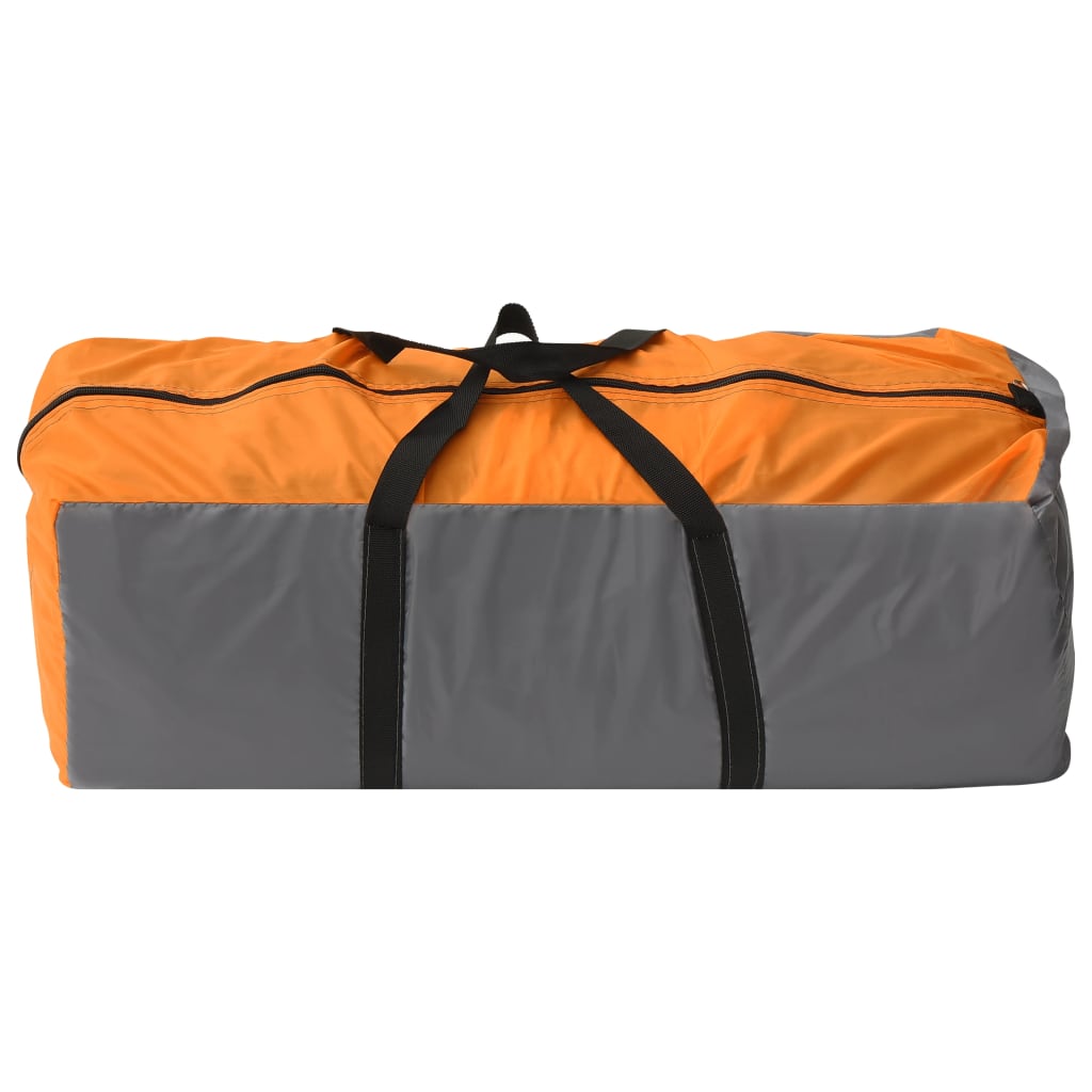 Camping-Zelt Iglu 650x240x190 cm 8 Personen Grau und Orange