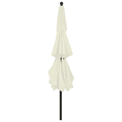 Sonnenschirm mit Aluminium-Mast 3-lagig Sandfarbe 3,5 m