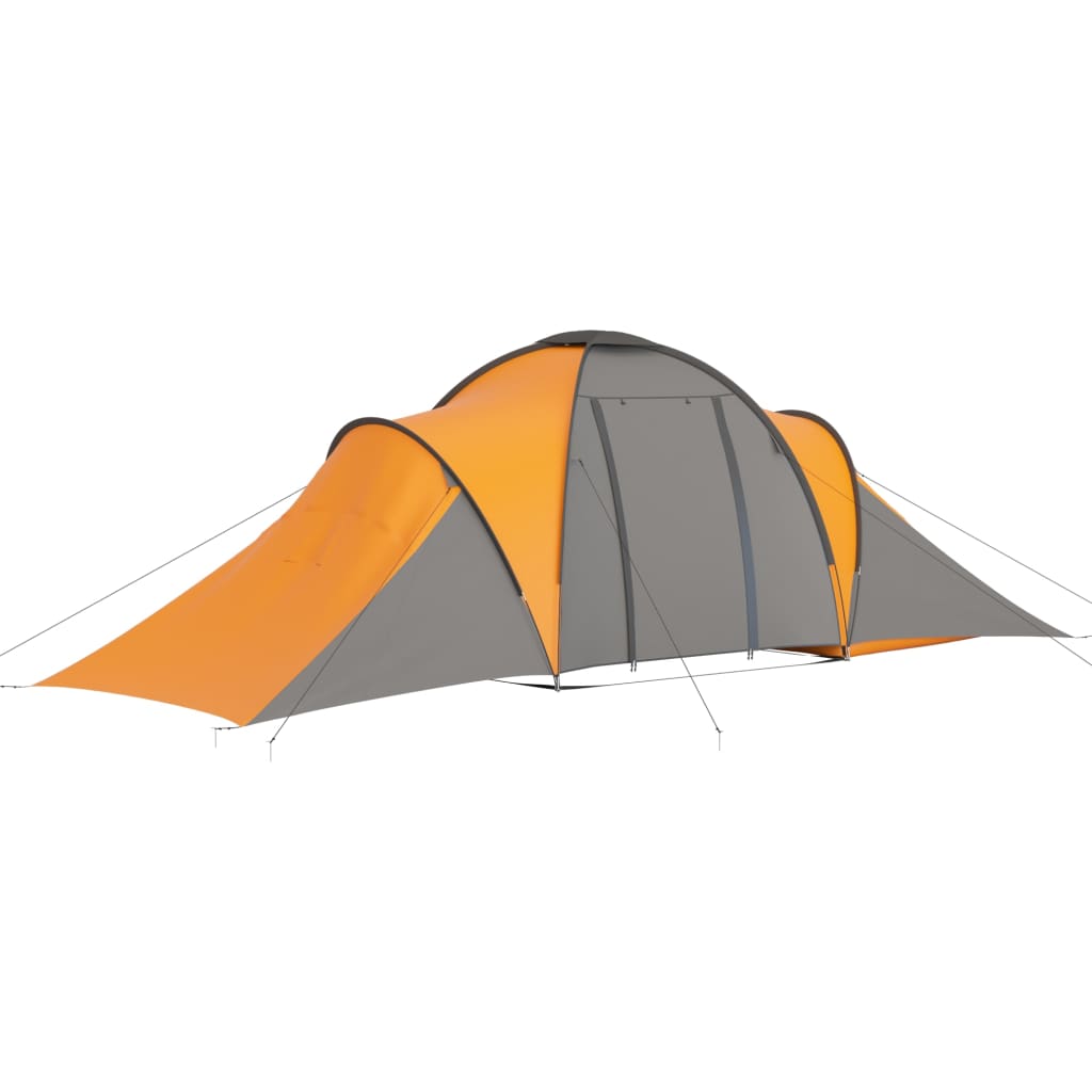 Campingzelt 6 Personen Grau und Orange