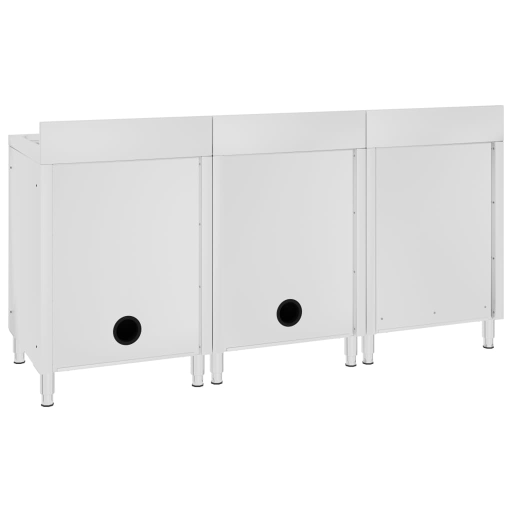 Gastro-Spülenunterschrank 180x60x96 cm Edelstahl