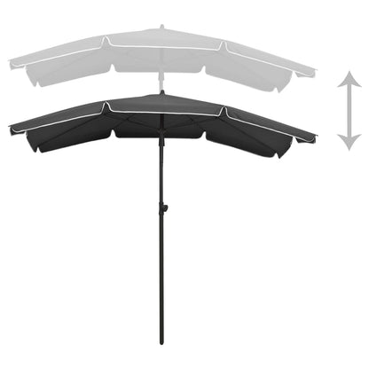 Sonnenschirm mit Mast 200x130 cm Anthrazit