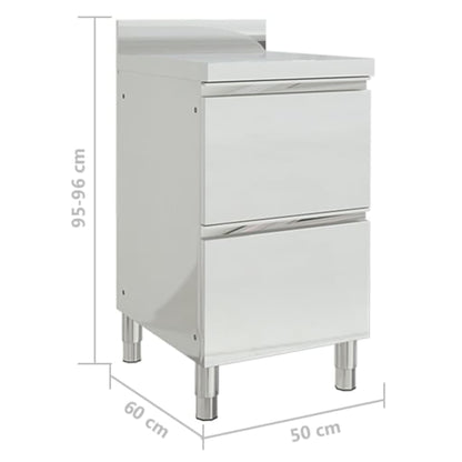 Gewerbe-Küchenschrank mit 2 Schubladen 50x60x96 cm