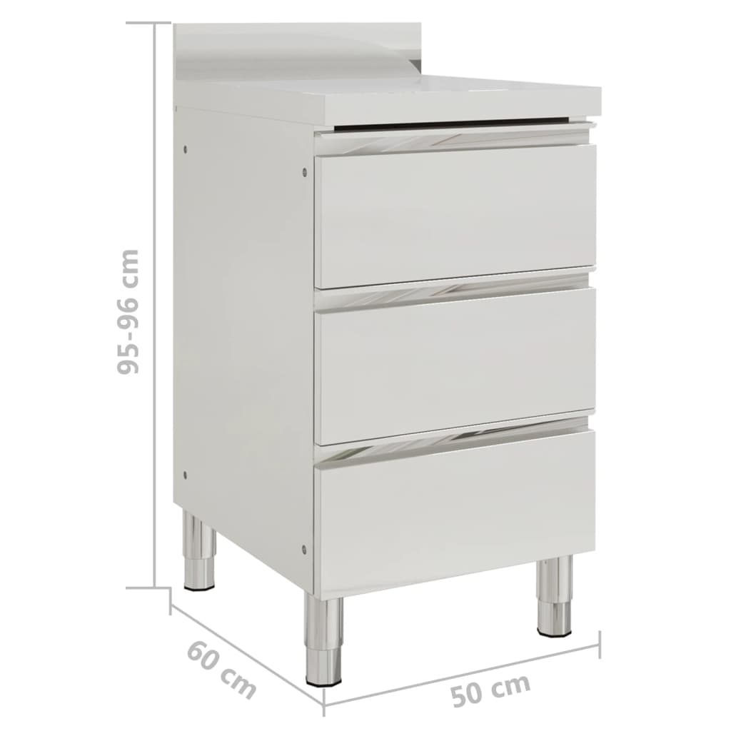 Gewerbe-Küchenschrank mit 3 Schubladen 50x60x96 cm