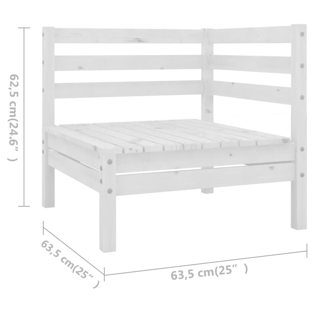 10-tlg. Garten-Lounge-Set Massivholz Kiefer Weiß