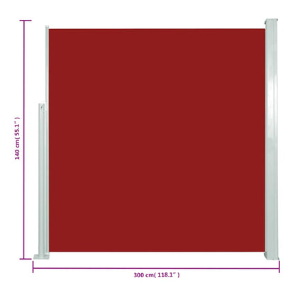 Seitenmarkise Ausziehbar 140x300 cm Rot