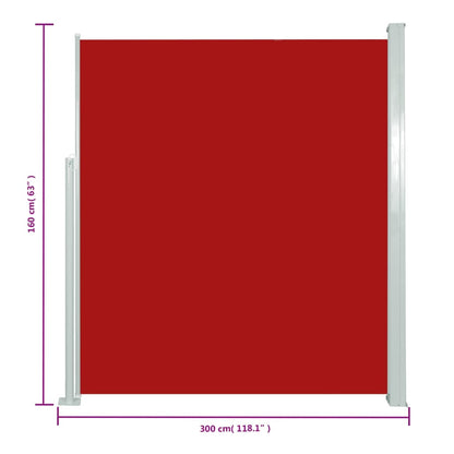 Seitenmarkise Ausziehbar 160x300 cm Rot