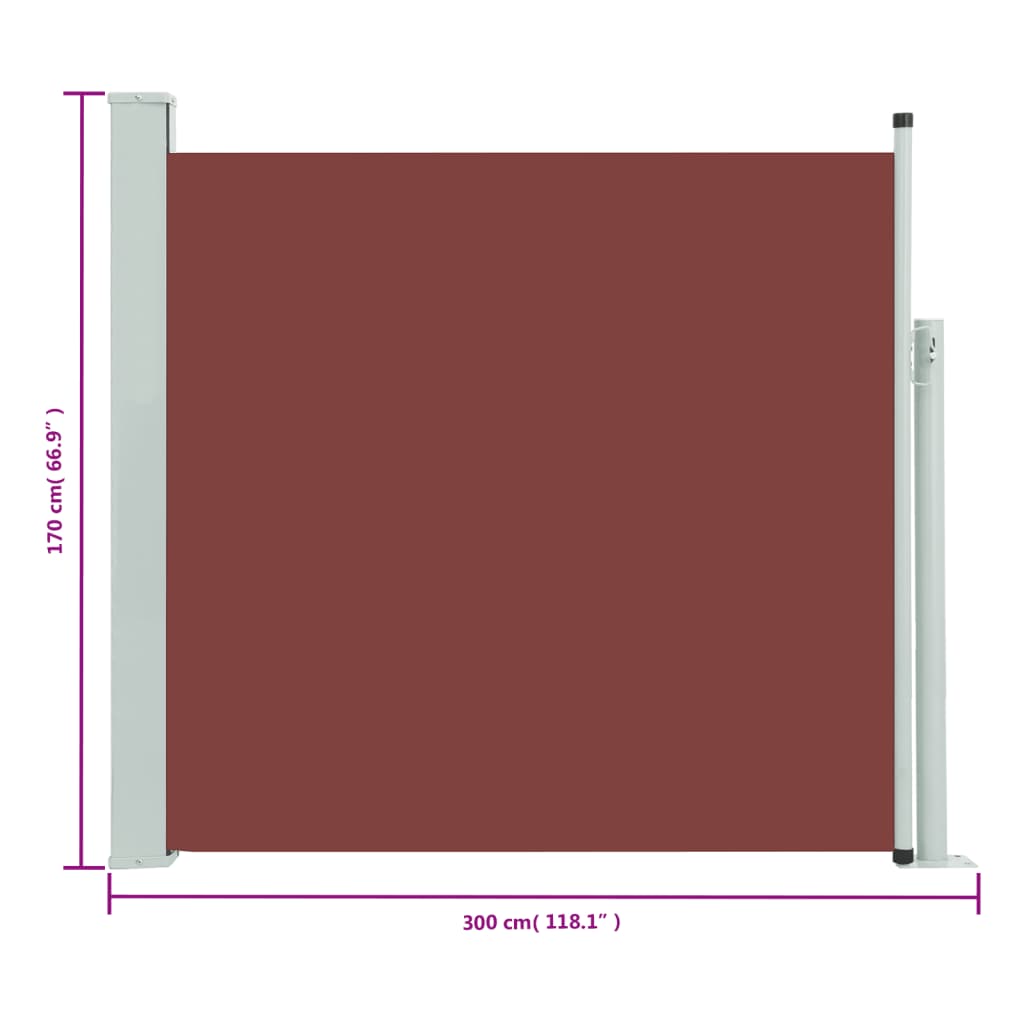 Seitenmarkise Ausziehbar 170x300 cm Braun
