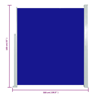 Seitenmarkise Ausziehbar 160x500 cm Blau