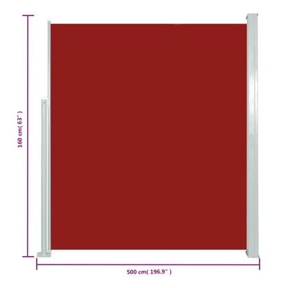 Seitenmarkise Ausziehbar 160x500 cm Rot
