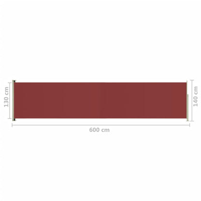 Seitenmarkise Ausziehbar 140x600 cm Rot