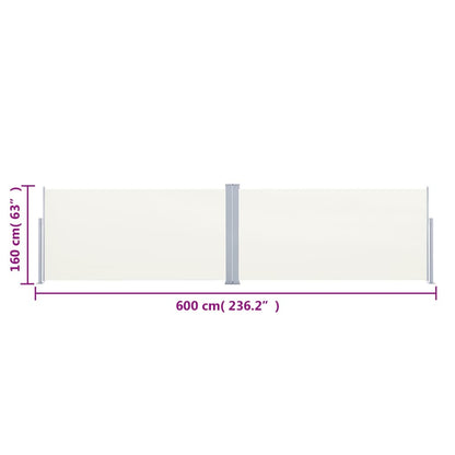 Seitenmarkise Ausziehbar Creme 160x600 cm